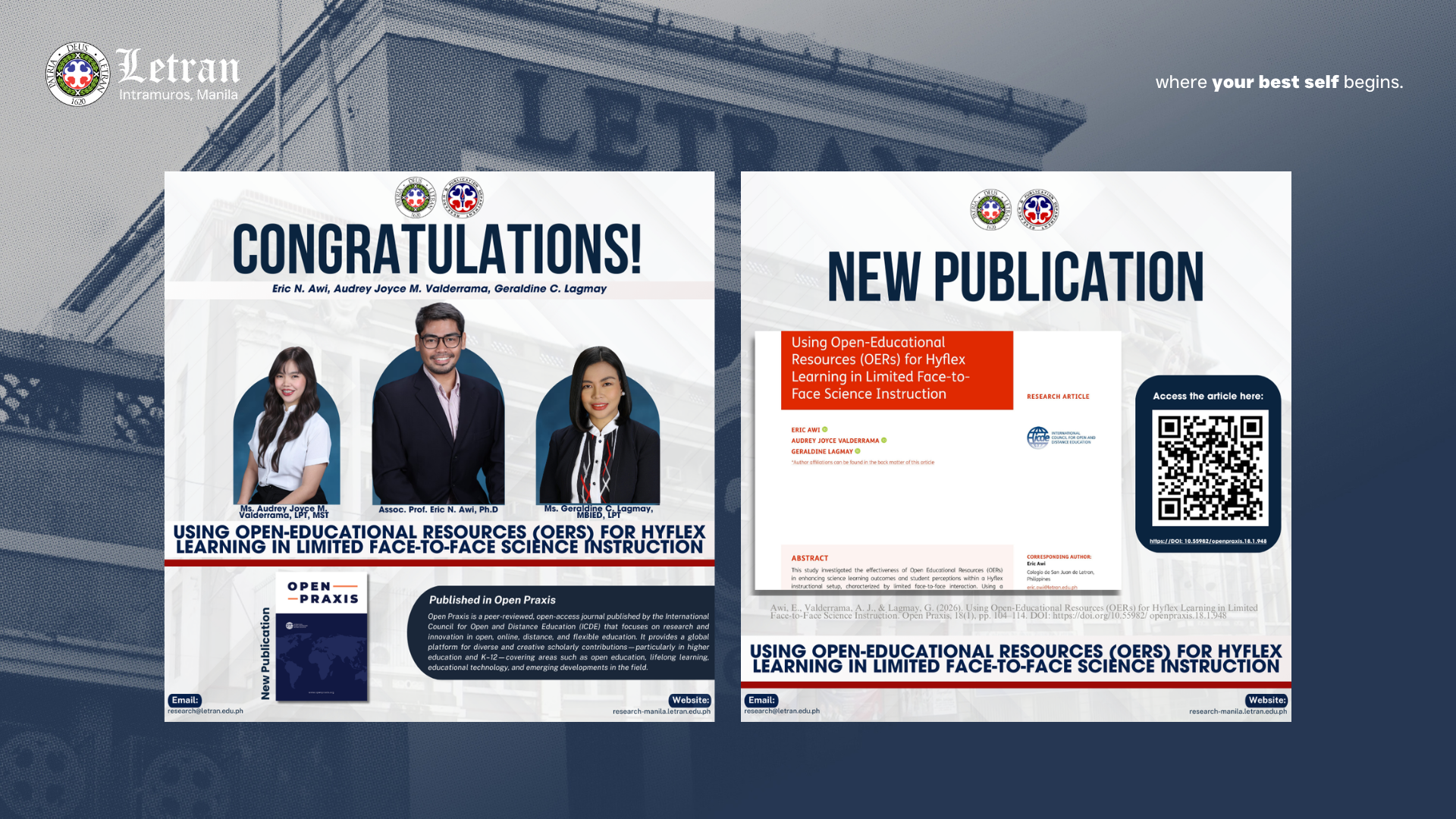 Letran Educators Publish Study in Scopus-Indexed Journal Open Praxis