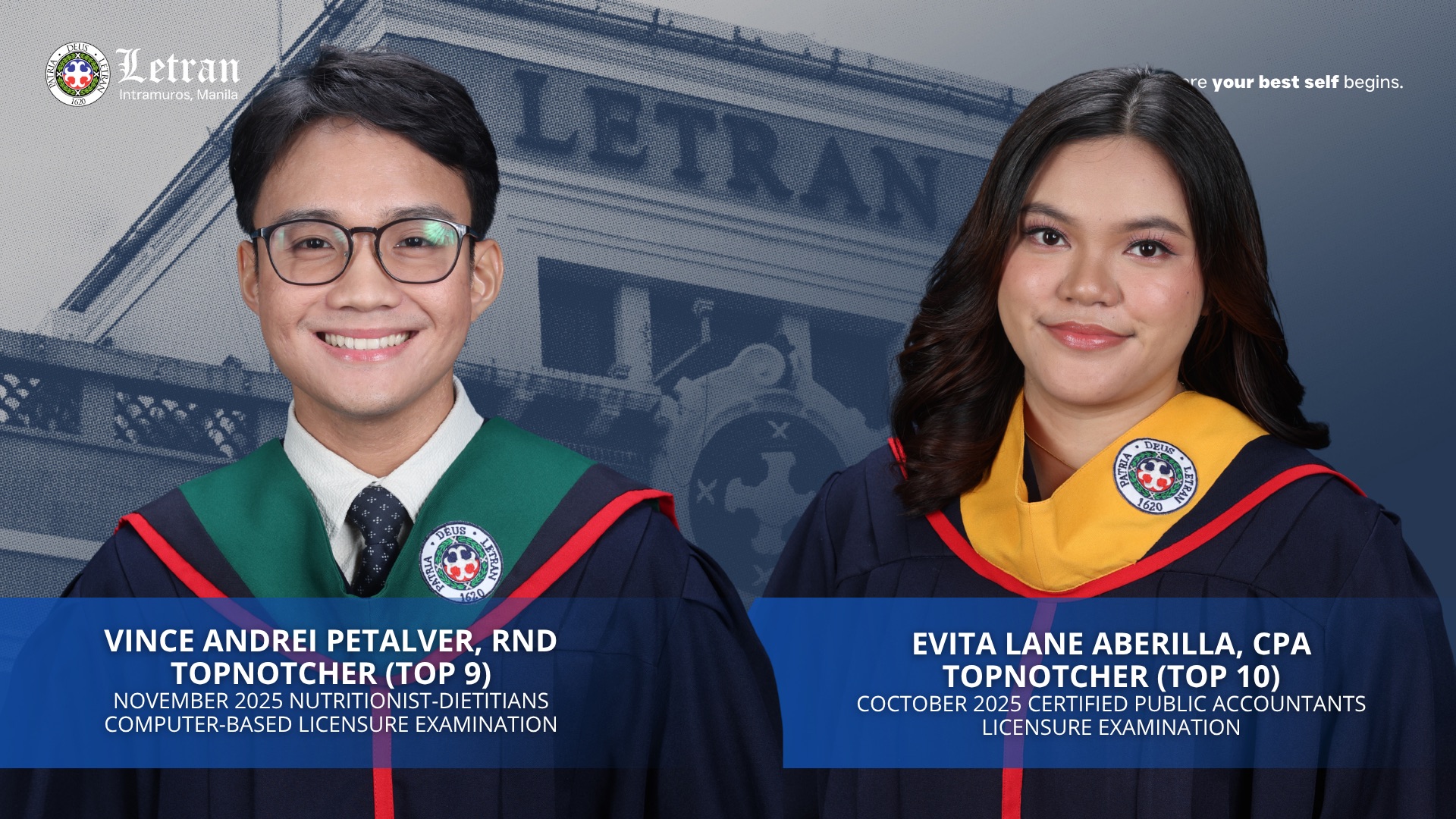 Celebrating Academic Excellence: Letran Honors Its Historic Back-to-Back Board Topnotchers