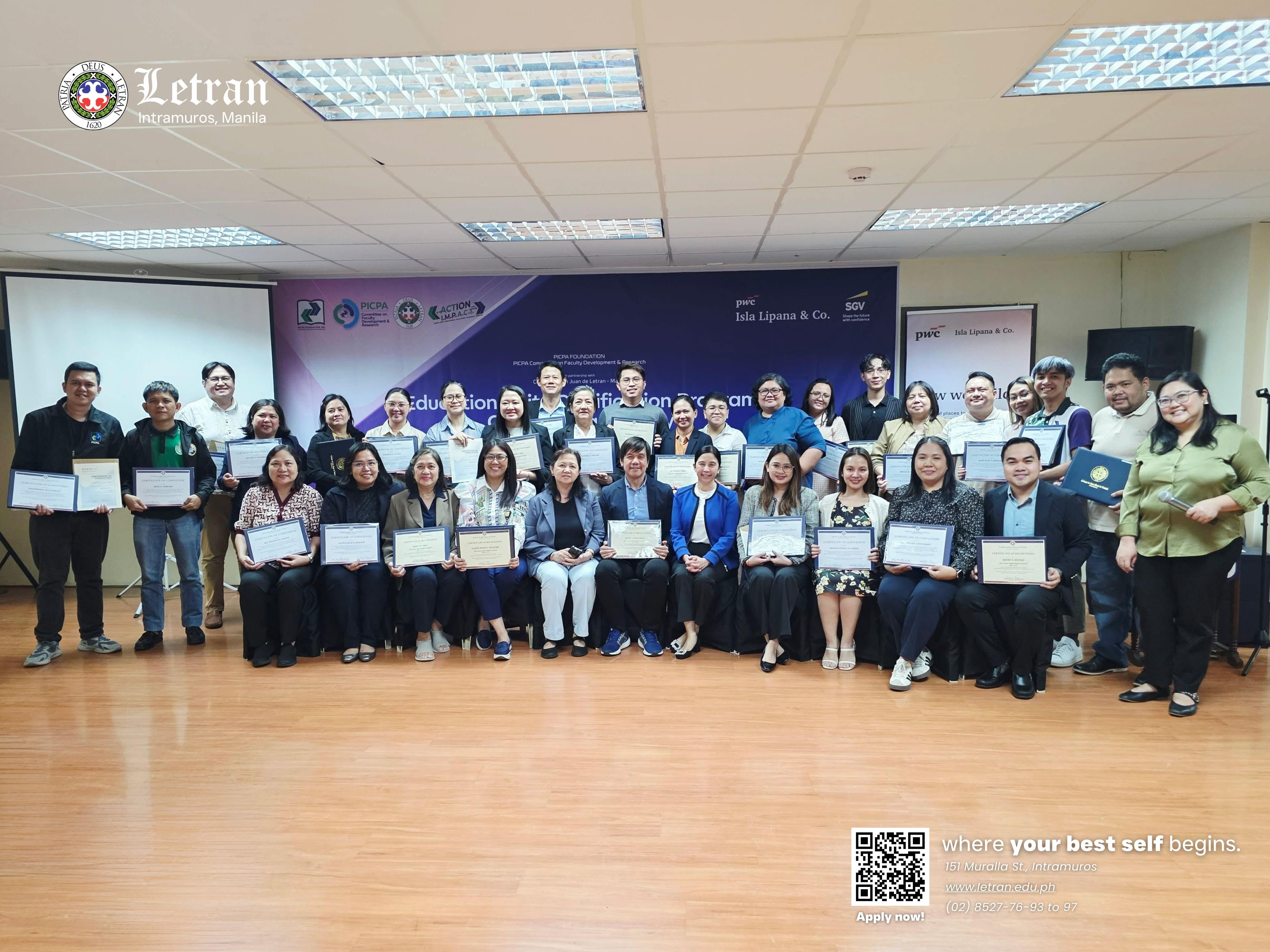 PICPA and Letran Celebrate Graduates of the 12-Unit Teacher Certificate Program
